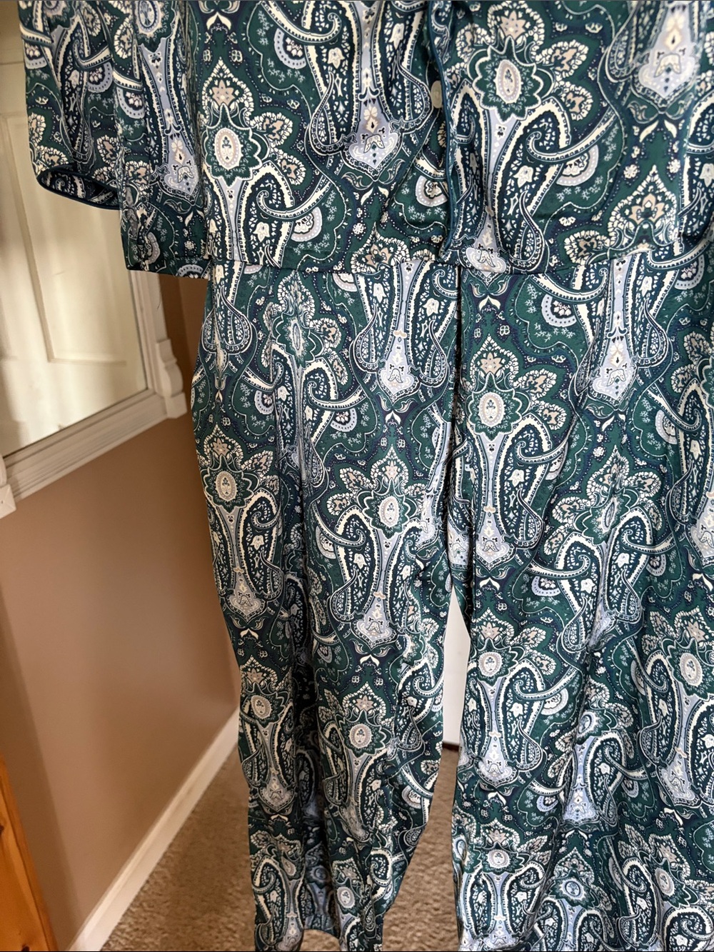 Soma Green and Blue Paisley Print Pajama set - Picture 4 of 4